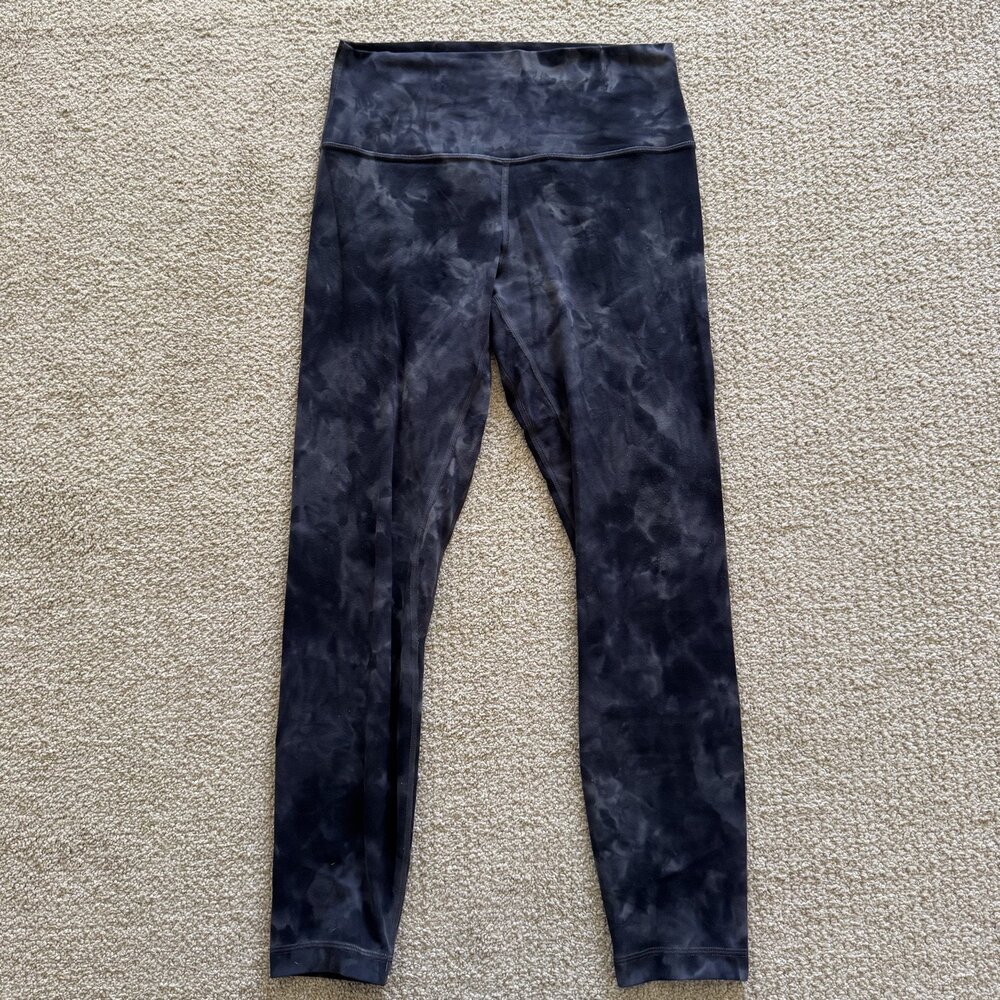 Lululemon Leggings Align Crop 21" Womens Black Elastic Waist Stretch Size 8